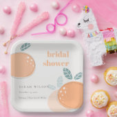 Kute Abstract Oranje ruity Bold Vrijgezellenfeest Papieren Bordje (Feest)