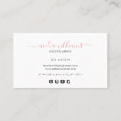 Kute Abstracte Blush roze grijze Waterverf Handtek Visitekaartje (Achterkant)