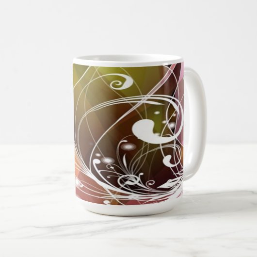 Kute Abstracte Floral Mok (Voorkant rechts)