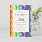 Kute Abstracte geometrische regenboogstraal Baby s Kaart (Staand voorkant)