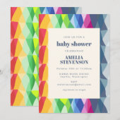 Kute Abstracte geometrische regenboogstraal Baby s Kaart (Voorkant / Achterkant)