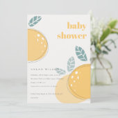 Kute Abstracte Lemon Citrus Fruity Bold Baby showe Kaart (Staand voorkant)