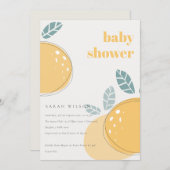 Kute Abstracte Lemon Citrus Fruity Bold Baby showe Kaart (Voorkant / Achterkant)