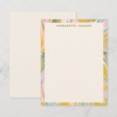 Kute Abstracte marmer roze roze goud op maat Notitiekaartje (Voorkant / Achterkant)