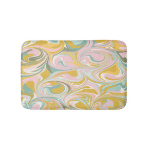 Kute Abstracte marmer Swirl in Earthy Pink en Gold Badmat