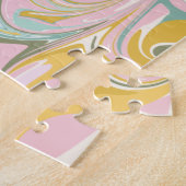 Kute Abstracte marmer Swirl in Earthy Pink en Gold Legpuzzel (Zijkant)