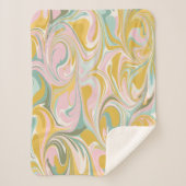 Kute Abstracte marmer Swirl in Earthy Pink en Gold Sherpa Deken (Voorkant)