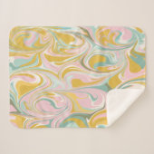 Kute Abstracte marmer Swirl in Earthy Pink en Gold Sherpa Deken (Voorkant (horizontaal))