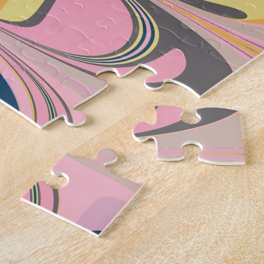 Kute Abstracte marmer verfdraai in roze Legpuzzel (Zijkant)