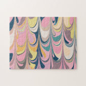 Kute Abstracte marmer verfdraai in roze Legpuzzel (Horizontaal)