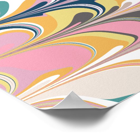 Kute Abstracte marmer verfdraai in roze Poster (Hoek)