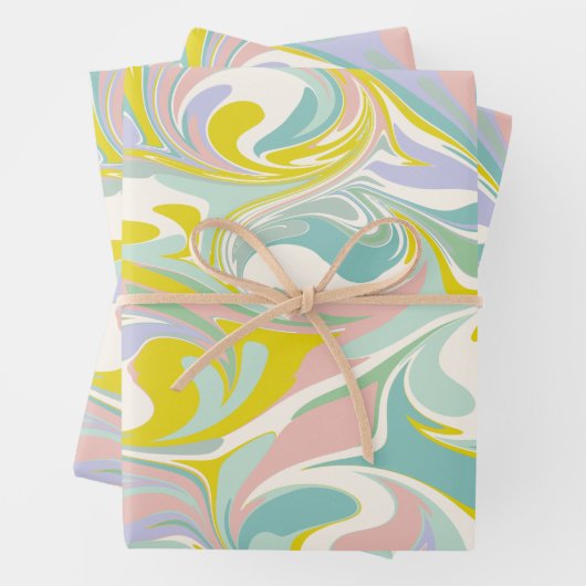 Kute Abstracte marmerzwijn in parelkleuren Inpakpapier Vel (In situ)