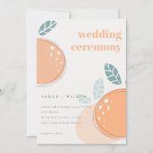 Kute Abstracte Oranje laffy Fruity Bold Wedding Kaart (Voorkant)