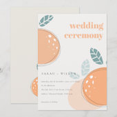 Kute Abstracte Oranje laffy Fruity Bold Wedding Kaart (Voorkant / Achterkant)