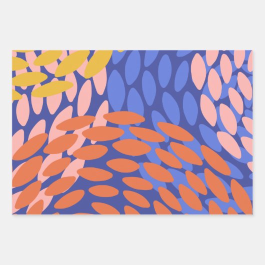 Kute Abstracte vormen Pattern Blue Red Roze Inpakpapier Vel (Voorkant 3)