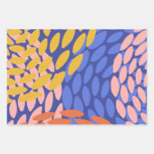 Kute Abstracte vormen Pattern Blue Red Roze Inpakpapier Vel (Voorkant 2)