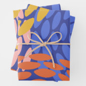 Kute Abstracte vormen Pattern Blue Red Roze Inpakpapier Vel (In situ)