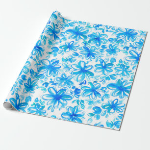 Kute abstracte waterverf floral chintz naadloze pa cadeaupapier