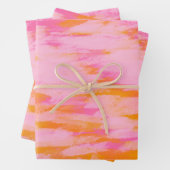 Kute Abstracte Waterverf Roze Oranje Modern Inpakpapier Vel (In situ)