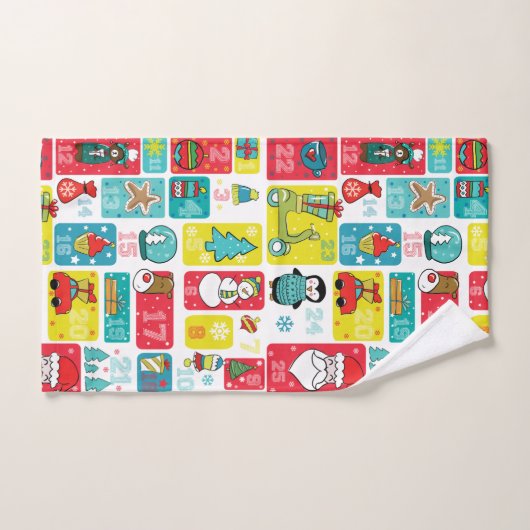 Kute Advent Calendar Kerstmis Handdoek (Handdoek)