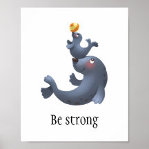 Kute afdichting "Wees sterk" poster voor baby/kind