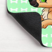 Kute afspeelhandgetekende puppy Mint Green Mousepa Muismat (Hoek)