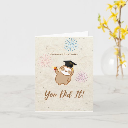 Kute Afstuderen Kaart (Gele Bloem)