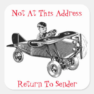 Kute Air Plane Return to Sender Sticker