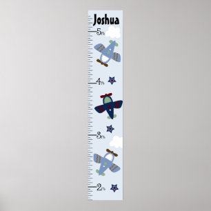 Kute Airplanes Growth Chart Keep at 8x44! Poster