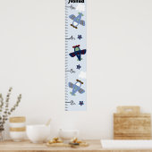 Kute Airplanes Growth Chart Keep at 8x44! Poster (Keuken)