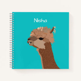 Kute Alpaca Kinderen Naam Persoonlijk Notitieboek