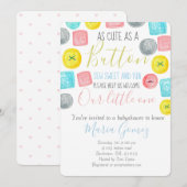 Kute als babydoucheuitnodiging voor een knop kaart (Voorkant / Achterkant)