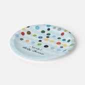 Kute als Button Blue Baby shower Party Papieren Bordje (Gekanteld)