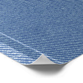 Kute als Button Blue Denim Baby shower Poster (Hoek)