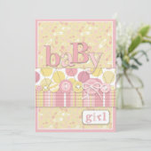 Kute als Button Girl Invitation Card Kaart (Staand voorkant)