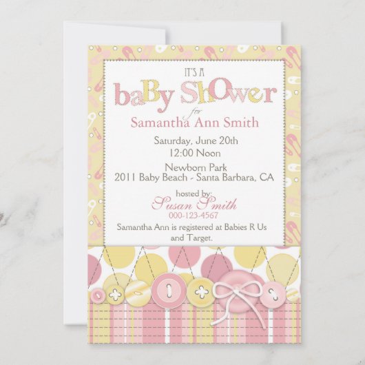 Kute als Button Girl Invitation Card Kaart (Achterkant)