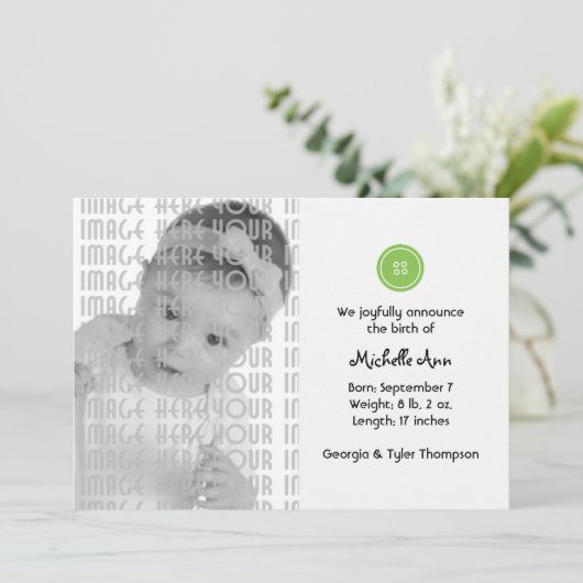 Kute als Button (groen) Aankondiging (Staand voorkant)