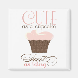 Kute als een cupcake! Roze en bruin Magneet