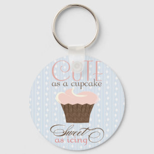 Kute als een cupcake! Roze en bruin Sleutelhanger