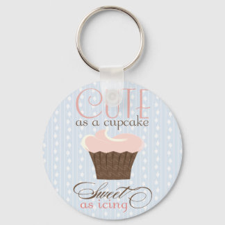 Kute als een cupcake! Roze en bruin Sleutelhanger