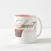 Kute als een cupcake! Roze en bruin Tweekleurige Koffiemok (Voorkant rechts)