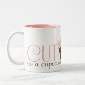 Kute als een cupcake! Roze en bruin Tweekleurige Koffiemok (Links)