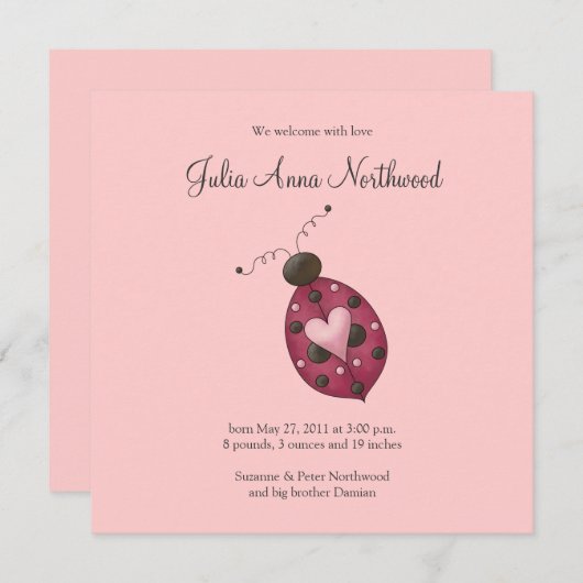 Kute als een insect ・ Cerise Ladybug Aankondiging (Voorkant / Achterkant)