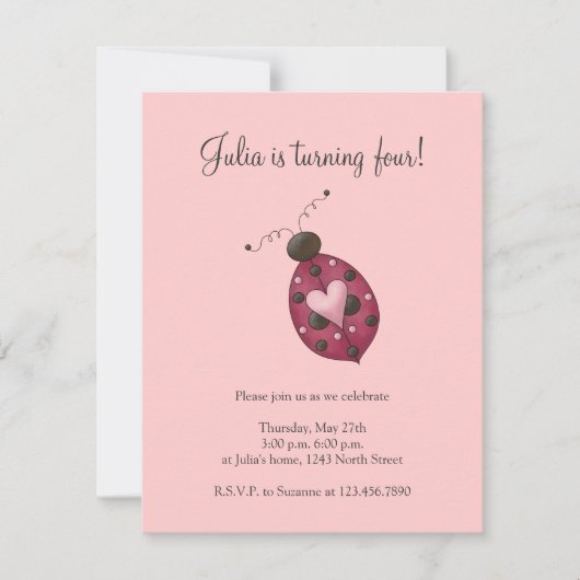 Kute als een insect ・ Cerise Ladybug Kaart (Voorkant)