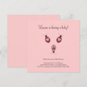 Kute als een insect. Drie Ladybugs Kaart (Voorkant / Achterkant)