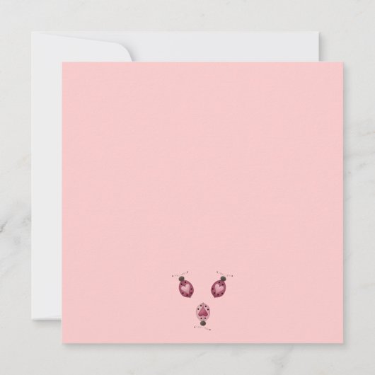 Kute als een insect. Drie Ladybugs Kaart (Achterkant)