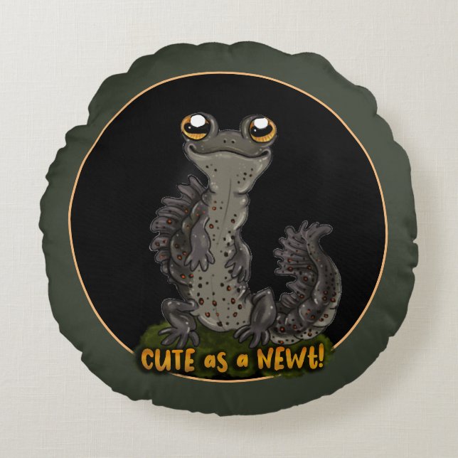 Kute als een Newt! Rond Kussen (Voorkant)
