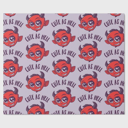 Kute als hel Devil met donkere tekst Cadeaupapier (Vlak)