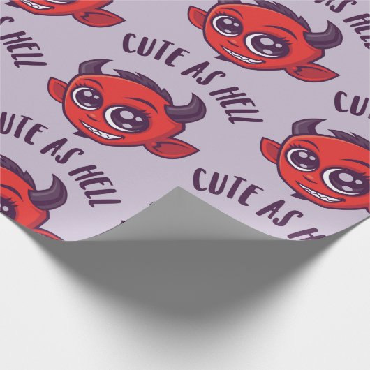 Kute als hel Devil met donkere tekst Cadeaupapier (Hoek)