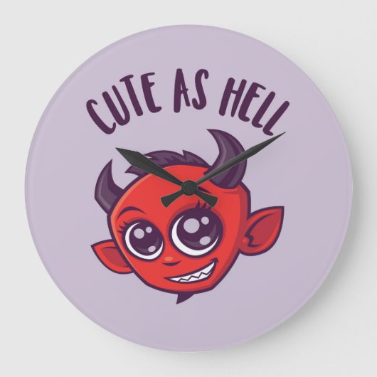 Kute als hel Devil met donkere tekst Grote Klok (Voorkant)